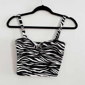 John Galt Pacsun Zebra Crop Top